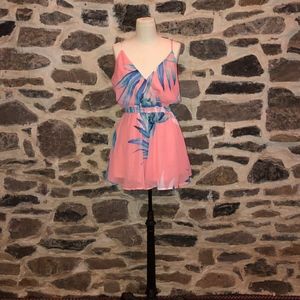 Pink tropical romper